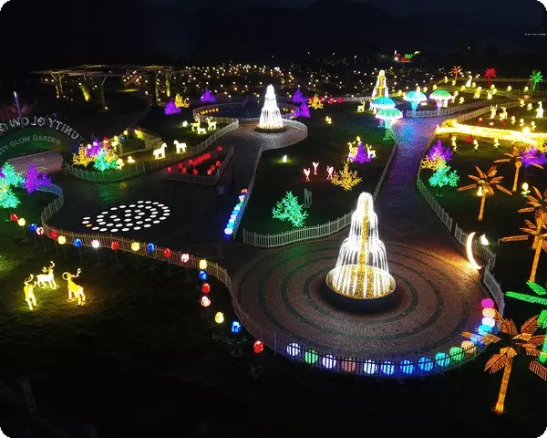 Image of the Unity Glow Garden near the Statue of Unity